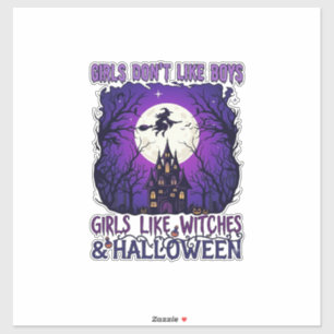 Adesivo As Meninas Não Gostam de Bruxas de Halloween da Ca