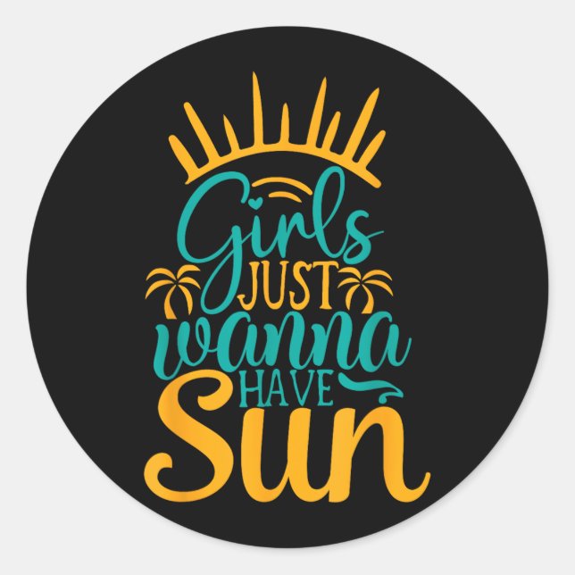 Adesivo As Meninas Só Querem Ter Sol de Verão (Frente)