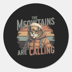 Adesivo As Montanhas Meow Estão Chamando Gatos Snowboard E