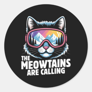 Adesivo As Montanhas Meow Estão Chamando Piadas de Esqui H
