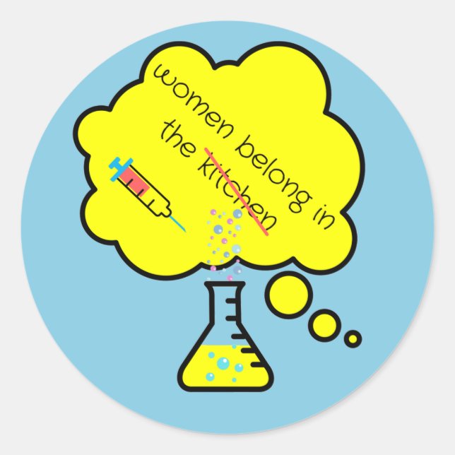 Adesivo As mulheres pertencem ao laboratório (Frente)