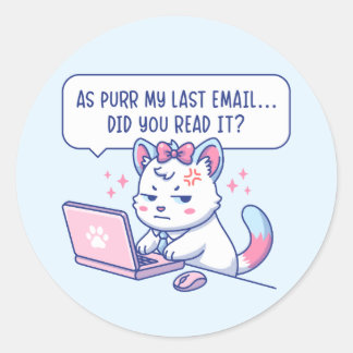 Adesivo As Purr My Last Email - Funny Cat Office Humor