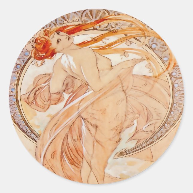 Adesivo As Quatro Artes - Dança, Art Nouveau Vintage (Frente)