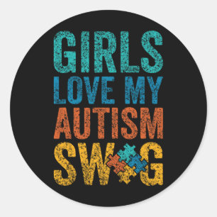 Adesivo As Raparigas Amam o Meu Swag de Autismo Apoio Auti