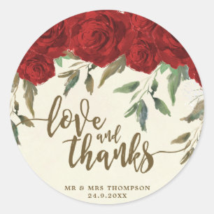 Adesivo as rosas vermelhas que wedding o obrigado você