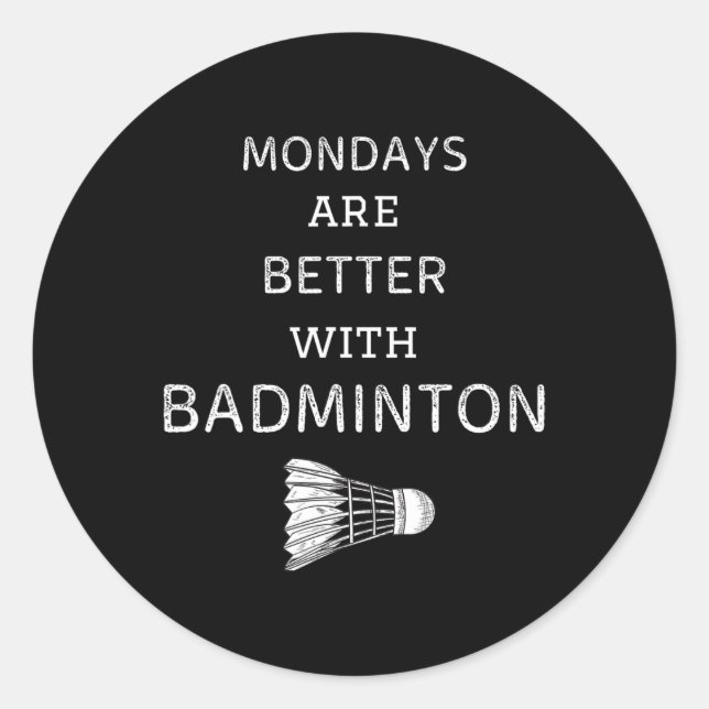 Adesivo As segundas-feiras são melhores com Badminton Retr (Frente)