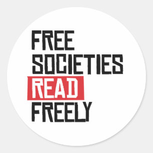 Adesivo As sociedades livres leem livremente
