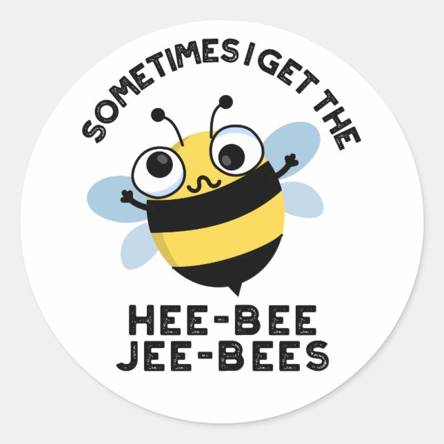 Adesivo Às vezes eu fico com o Heebee Jeebees Abelha Puns  (Frente)