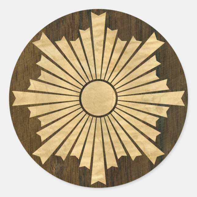 Adesivo Asahiko Kamon Japonês Crest Wood Veneza (Frente)