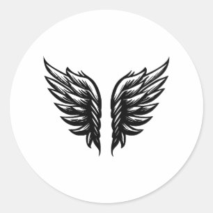 Adesivo Asas Anjos Simples   Elegância em preto e branco