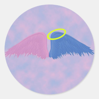 Adesivo Asas cor-de-rosa e azuis com halo