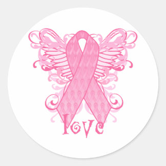Adesivo Asas de Amor com Fita Rosa