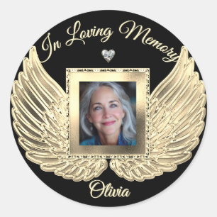 Adesivo Asas de Anjo Memorial Personalizado Adicionar Foto