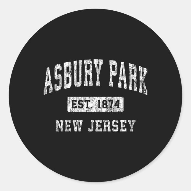 Adesivo Asbury Park New Jersey Nj Estabeleceu Esporte (Frente)