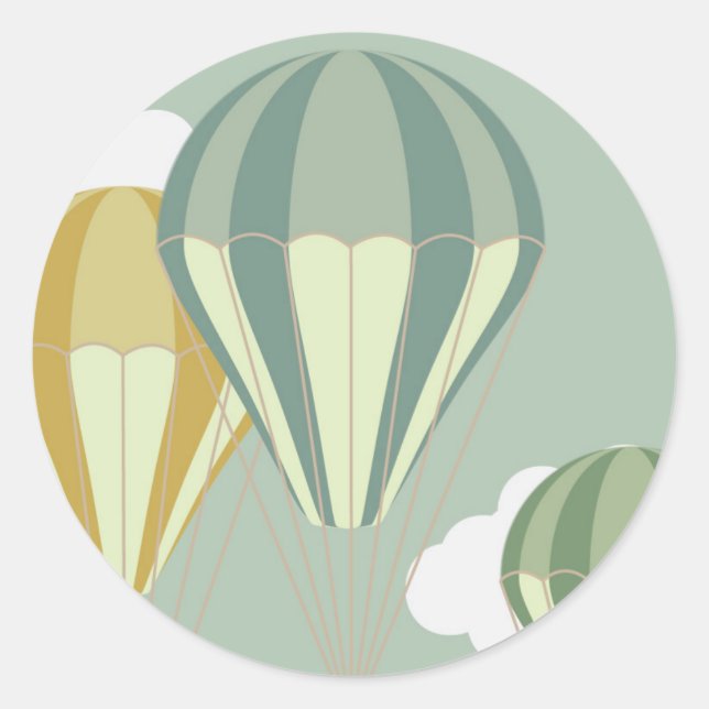 Adesivo Ascensores de balão de ar quente azuis (Frente)
