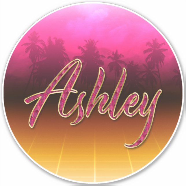 Adesivo Ashley Vorname Name golden pink Aufkleber Sticker (Frente)