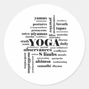 Adesivo Ashtanga Yoga 8 Membros Da Nuvem De Palavras Educa