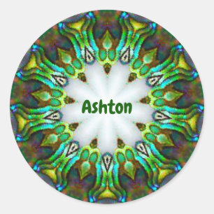 Adesivo ASHTON ~ Personalizado Paua Shell Fractal ~ Clássi