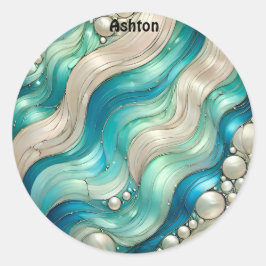 Adesivo ASHTON ~ SHINY Blue Abstrato ~