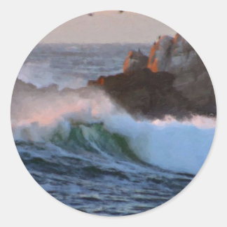 Adesivo Asilomar Beach Wave Big Sur California Pintado