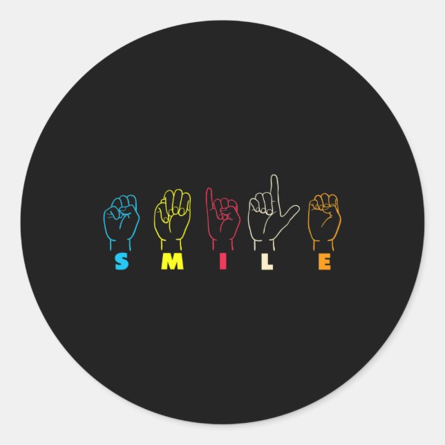 Adesivo Asl Alphabet American Sing Language Asl Professor (Frente)