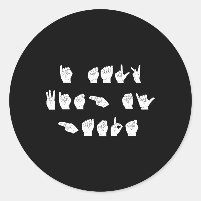 Adesivo Asl American Sign Language Eu Falo Com As Mãos (Frente)