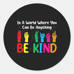 Adesivo ASL Be Kind Women Men ASL American Sign Language