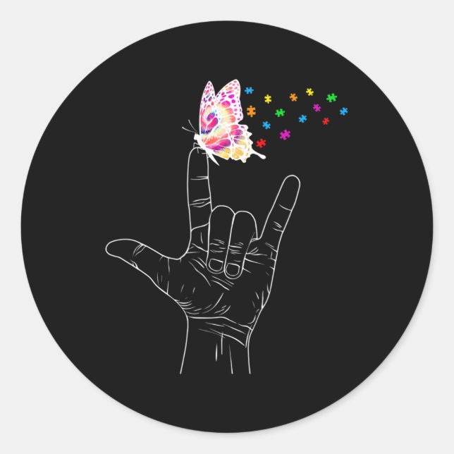 Adesivo ASL Eu Amo Você Linguagem Sinalizar Linguagem Borb (Frente)