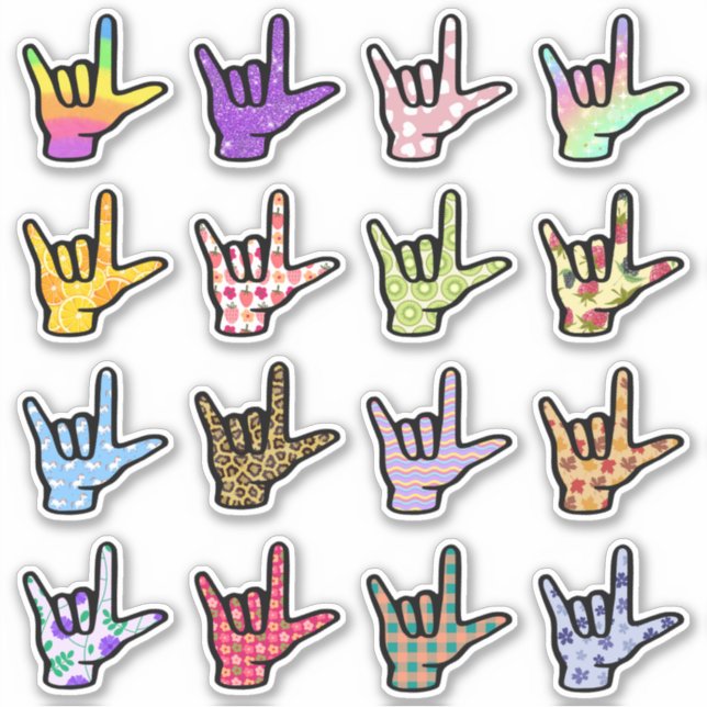 Adesivo ASL I Love You ILY Hand Sign (Frente)