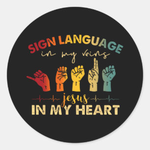 Adesivo Asl Jesus Cristo Sinal Language Em Minhas Veias Je