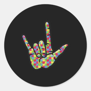 Adesivo ASL Love Sign Language Autismo Dar Consciência