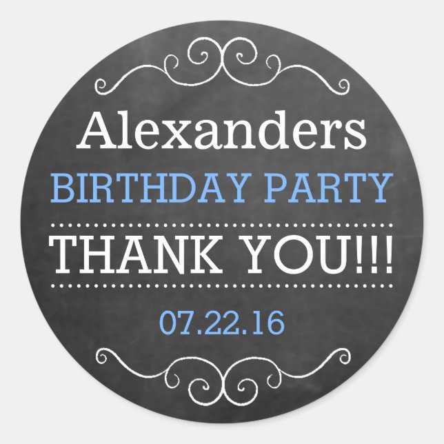 Adesivo Aspecto do quadro chalkboard - Festa de aniversári (Frente)