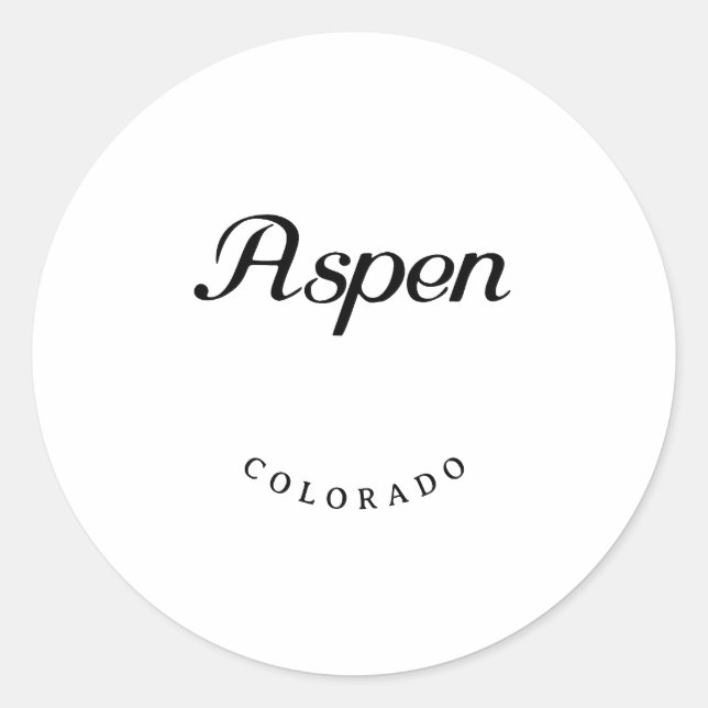 Adesivo Aspen Colorado Black Font (Frente)