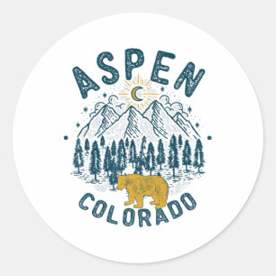 Adesivo Aspen Colorado Co Esqui de Montanha Vintage Aspen