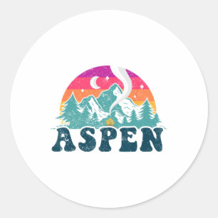 Adesivo Aspen Colorado Co Esqui na Montanha Vintage 80s As