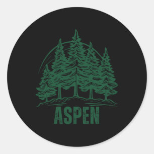 Adesivo Aspen Colorado Montanhas Esqui Árvore de Pinheiro 
