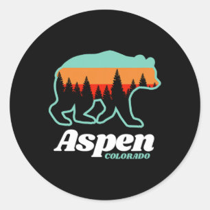 Adesivo Aspen Colorado Skiing Snowboard Bear