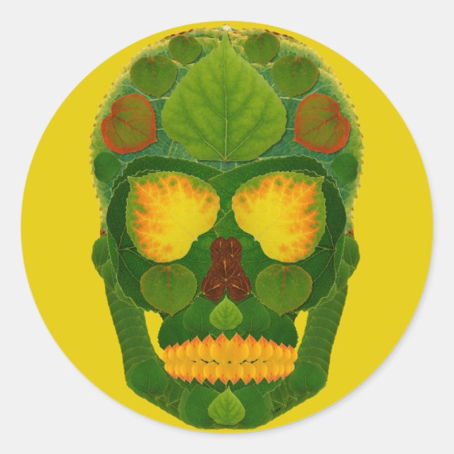 Adesivo Aspen Leaf Skull 9 (Frente)