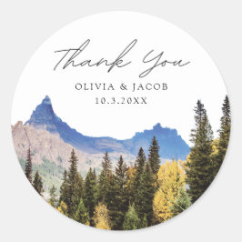 Adesivo Aspen Wedding Favor Fall Foto Obrigado