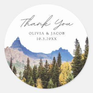 Adesivo Aspen Wedding Favor Fall Foto Obrigado