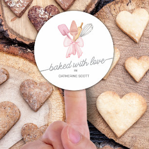 Adesivo Assado com amor aquarela personalizada