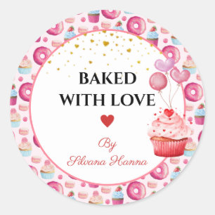 Adesivo Assado com Amor - Lindos Cupcakes & Donuts 