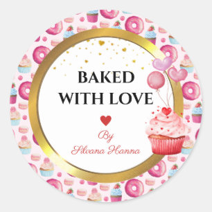 Adesivo Assado com Amor - Lindos Cupcakes & Donuts 