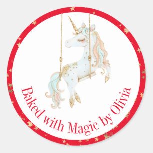Adesivo Assado com Magia Personalizado Natal Festa de Bolo