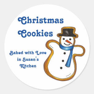 Adesivo Assar assado Adoro Biscoito de Natal Snowman Winte