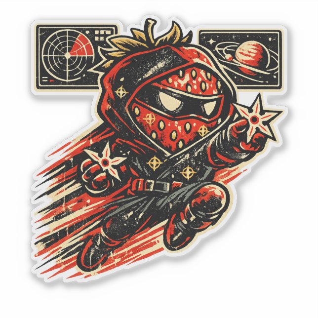 Adesivo Assassino da Estrela Morango — Ninja Espacial Vint (Frente)