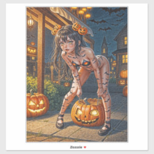 Adesivo Assassino de balas de Halloween e Vixen pintado pe