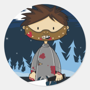 Adesivo Assassino em série Maniac mascarado com talhador