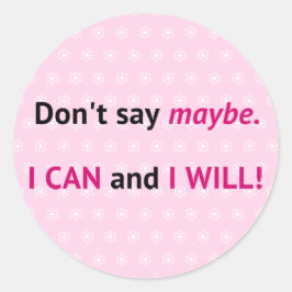 Adesivo Assertivo Posso citar em rosa e branco