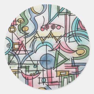 Adesivo Assimetria - Arte Geométrica Abstrata Pintada à Mã